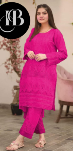 3PC Pink Chikankari SUIT