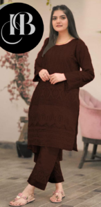 3PC Brown Chikankari SUIT